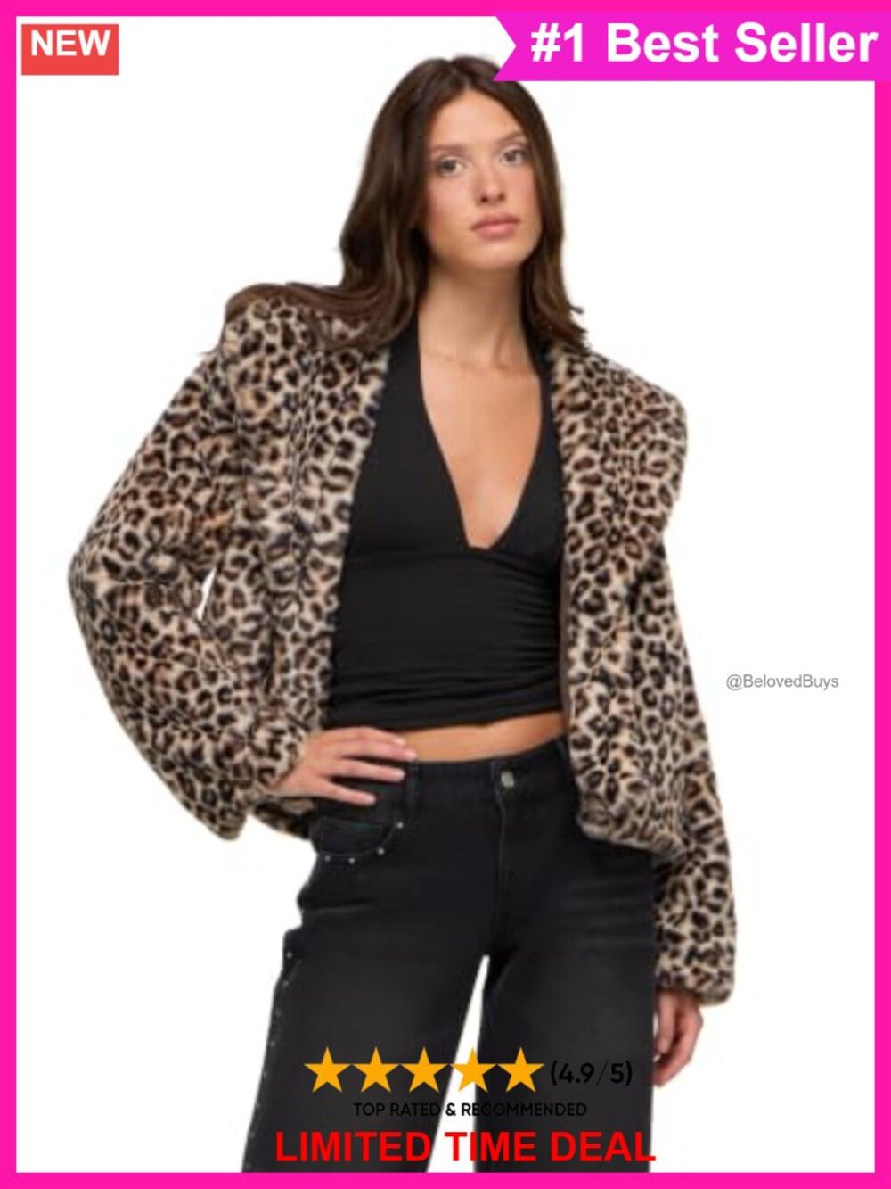 Faux Fur Coat Shawl Collar Knee Length Winter Statement Coat